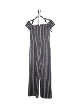 Windsor Black and White Pinstripe Off-Shoulder Jumpsuit